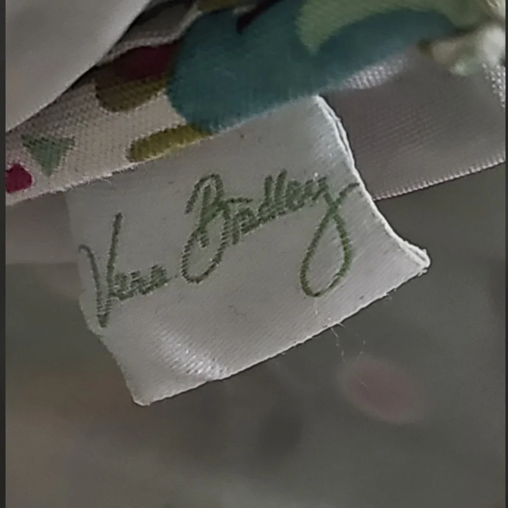 Vera‎ Bradley Green Paisley Quilted Cotton Cosmetic Makeup Bag Pouch Medium Zip